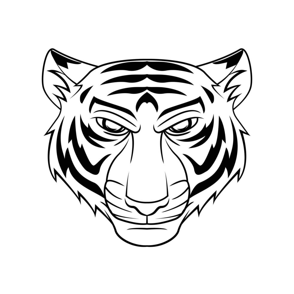 Tigre cabeza símbolo ilustración diseño vector