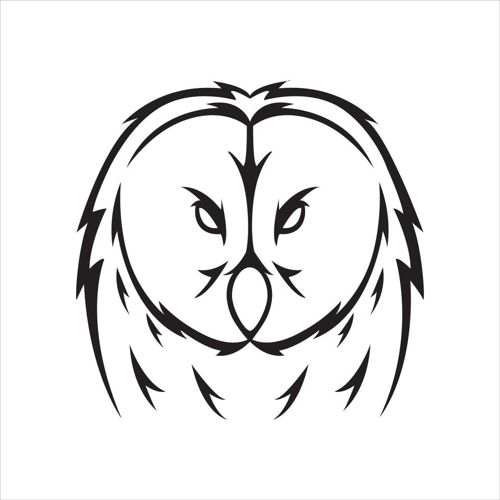 búho cabeza símbolo ilustración diseño vector