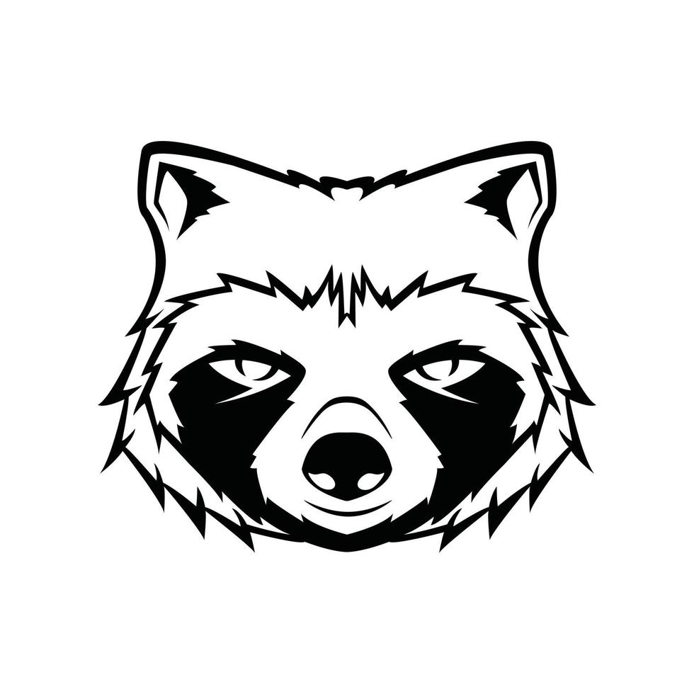 mapache cabeza símbolo ilustración diseño vector