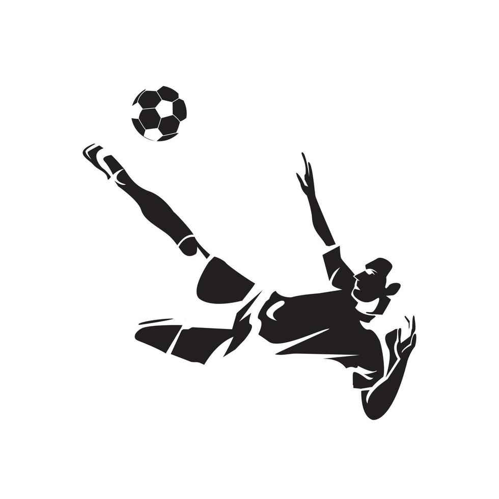 Football Player Black Vector Illustration