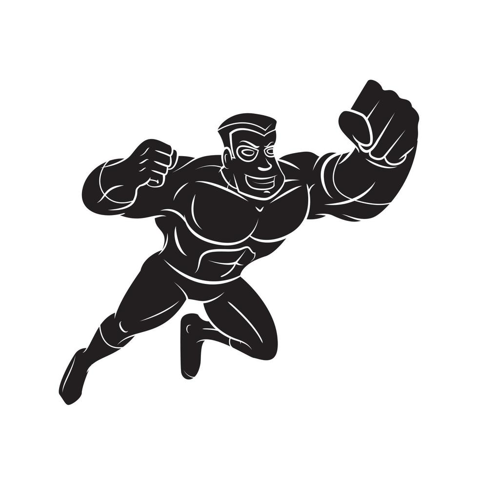 Super Hero Black Vector Illustration