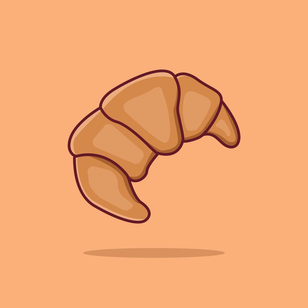 Free vector icon croissant cartoon illustration