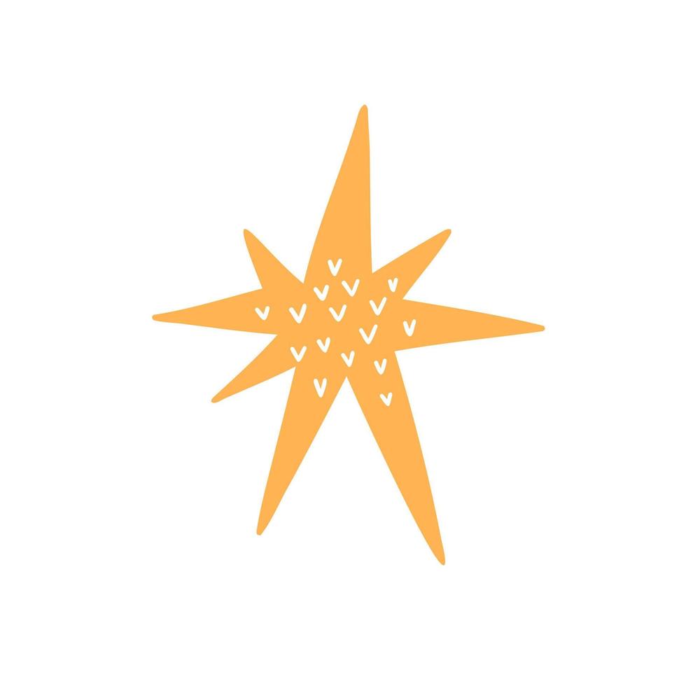the star is drawn in a flat style. hand drawn vector illustration.
