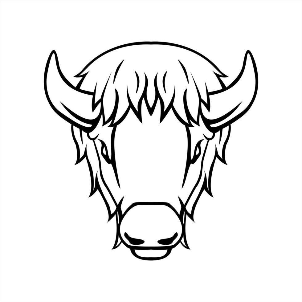 Byson Head Symbol Illustration Design vector