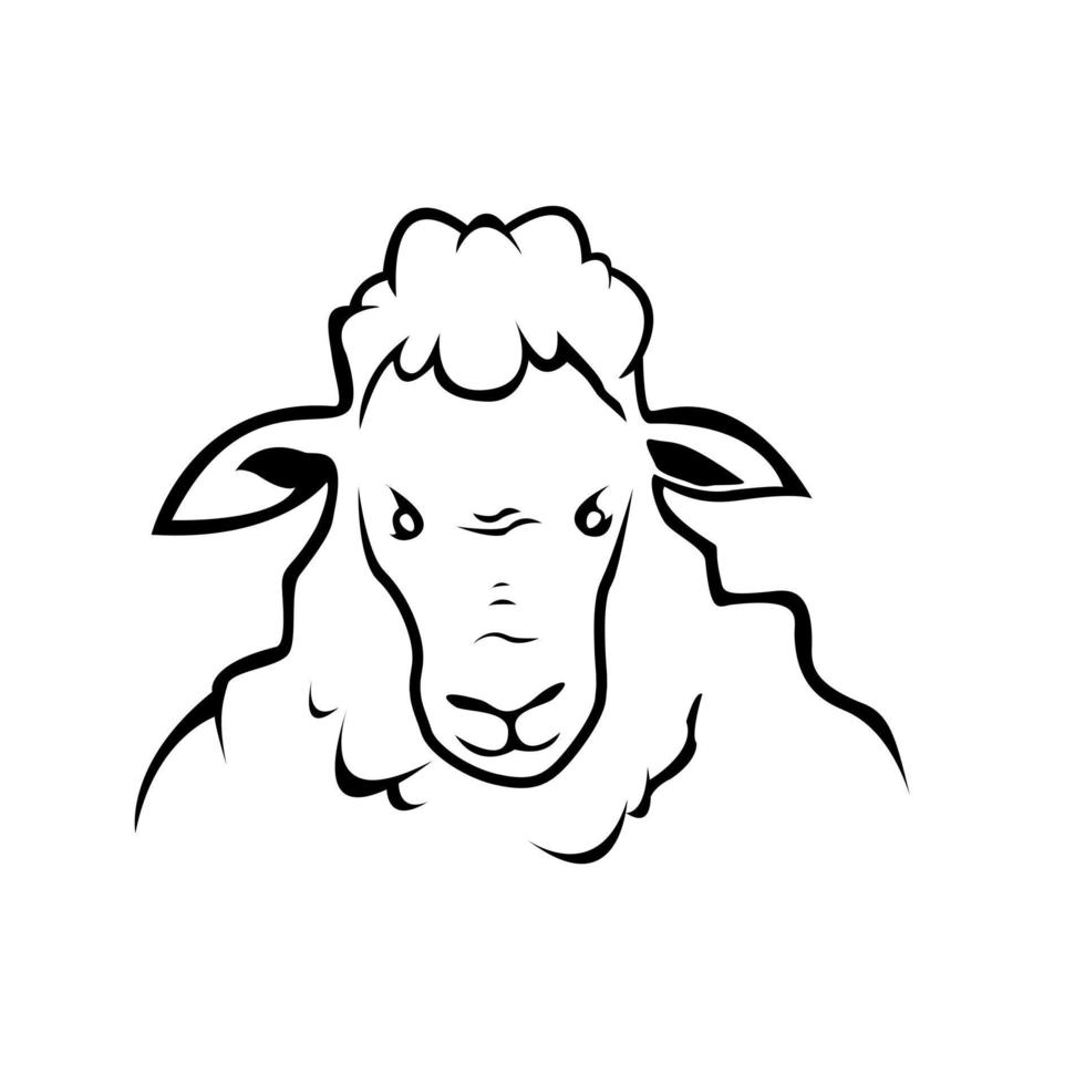 Sheep Head Symbol Illustration Design vector