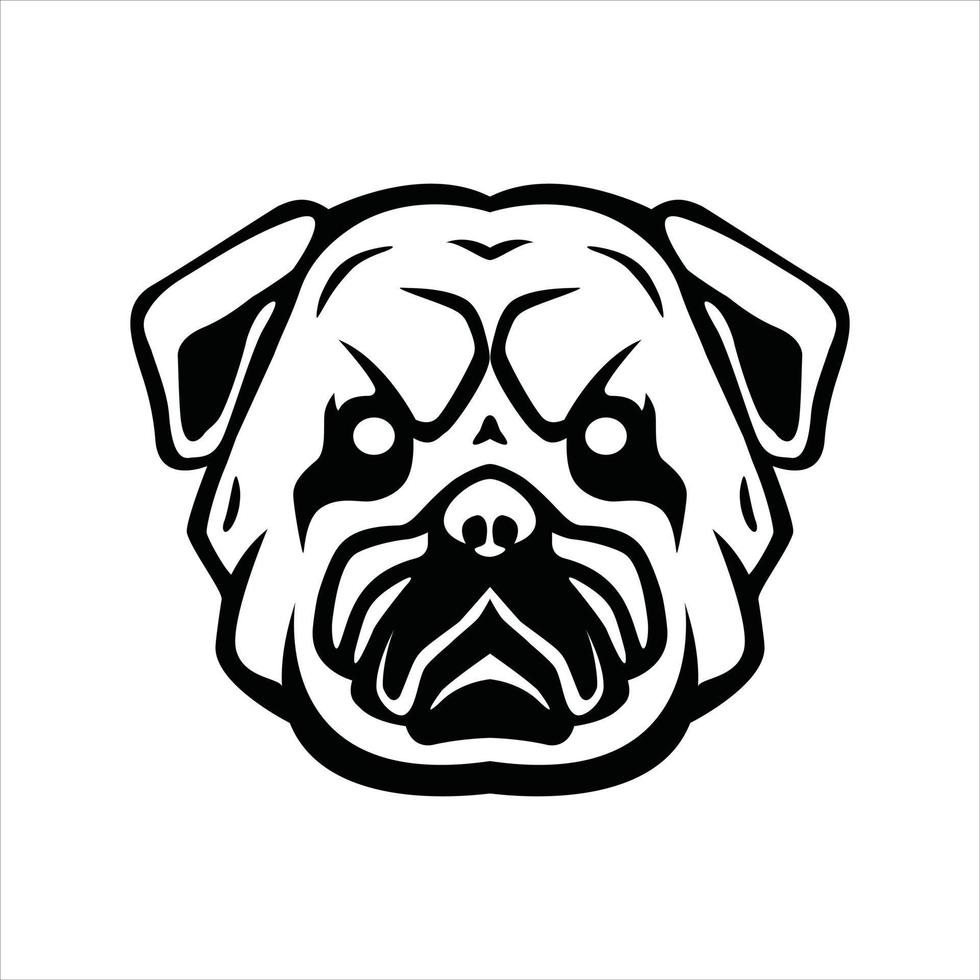 Bulldog Head Symbol Illustration Design vector