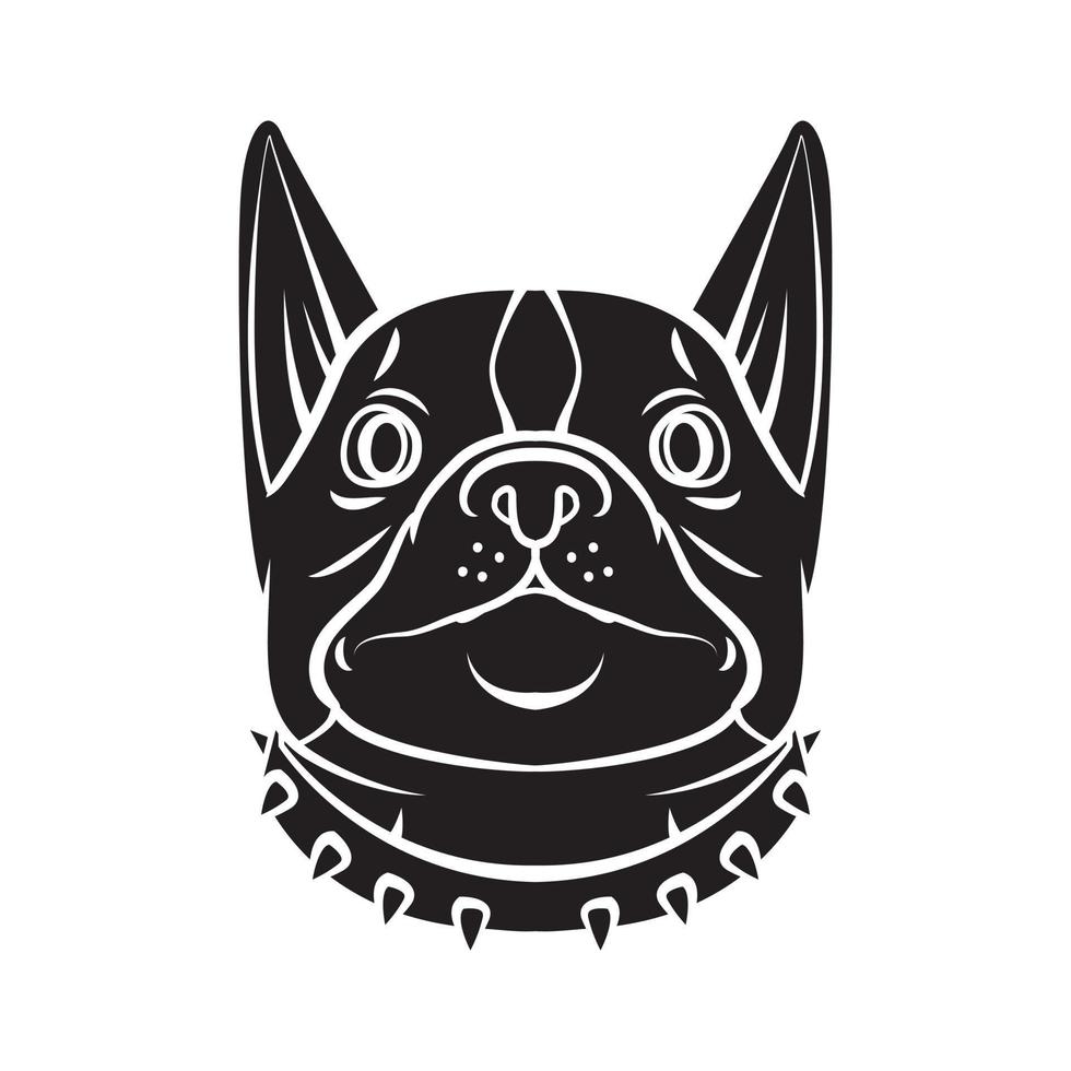 Dog Face Black Vector Illustration