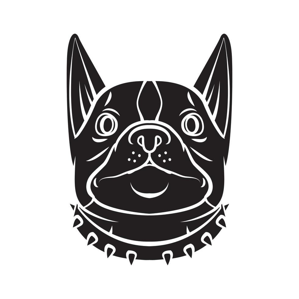 Dog Face Black Vector Illustration