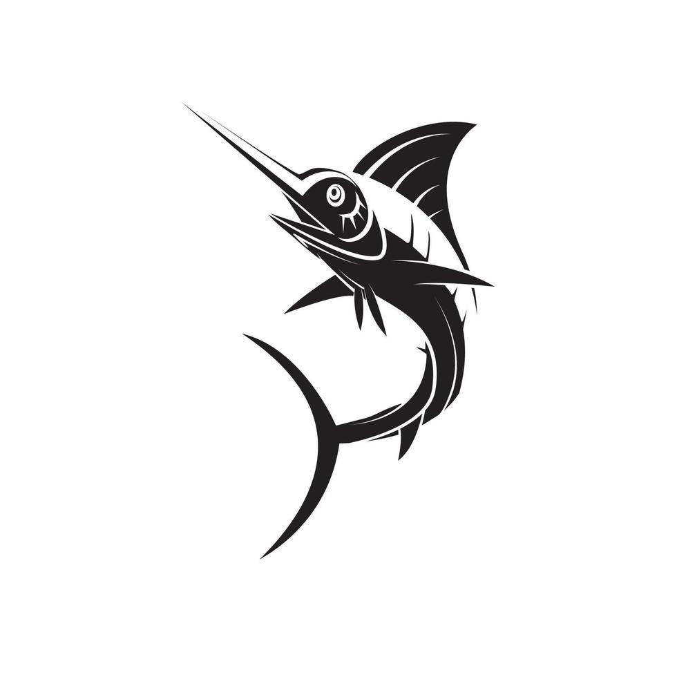 Marlin Fish Black Vector Illustration