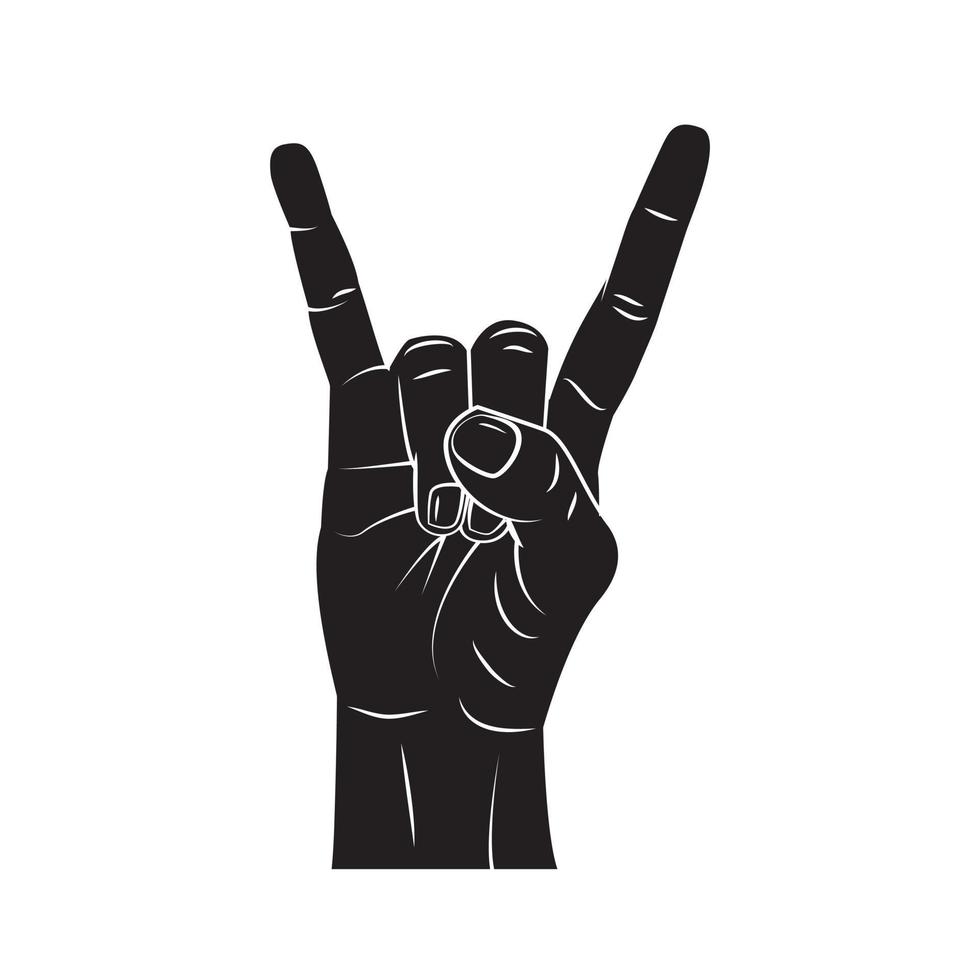 Metal Hand Black Vector Illustration