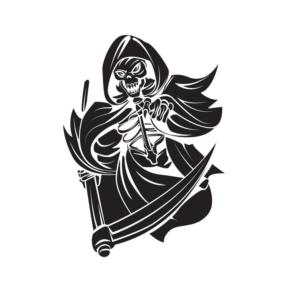 Grim Reaper Black Vector Illustration