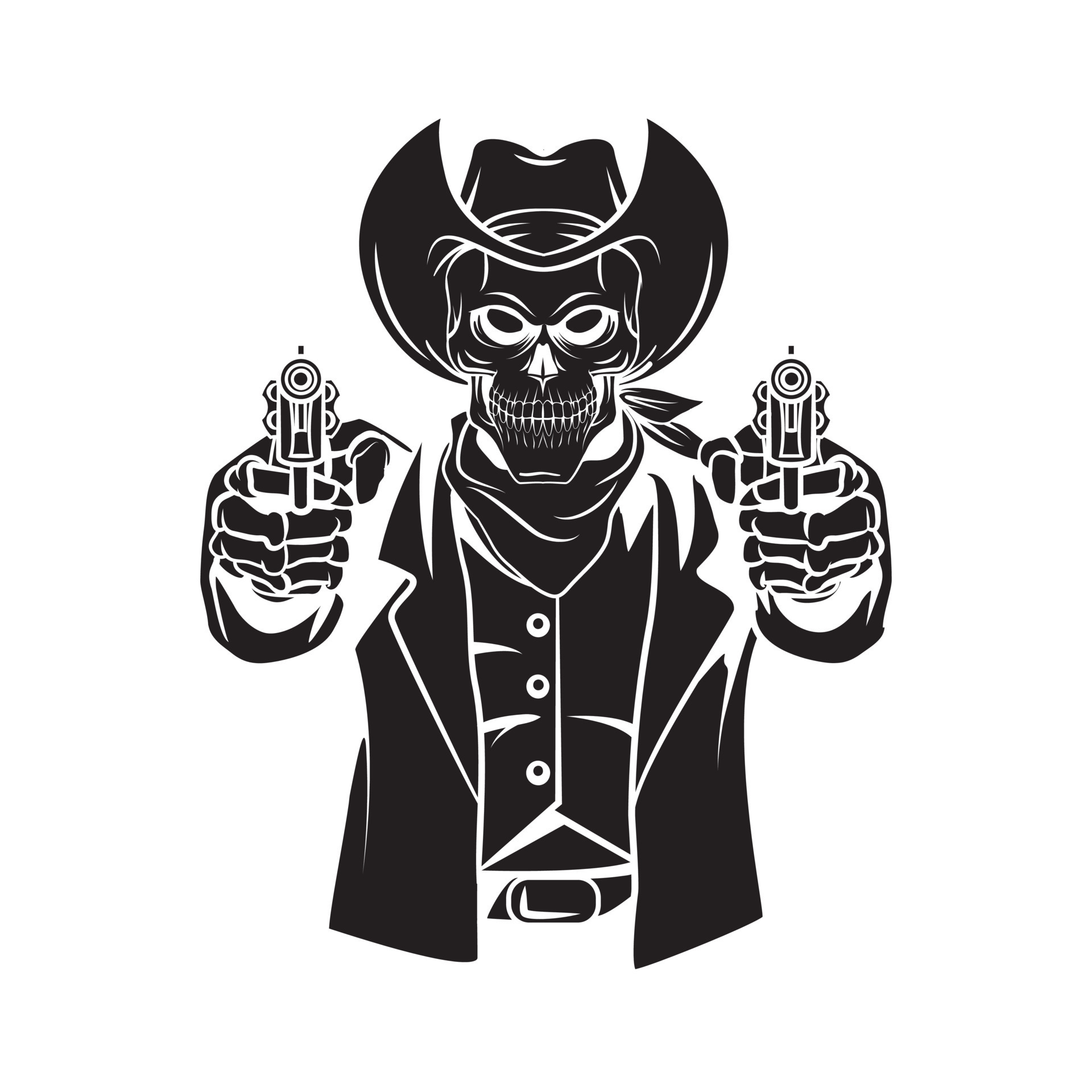 Cowboy Skull Black Vector Illustration 20616061 Vector Art at Vecteezy