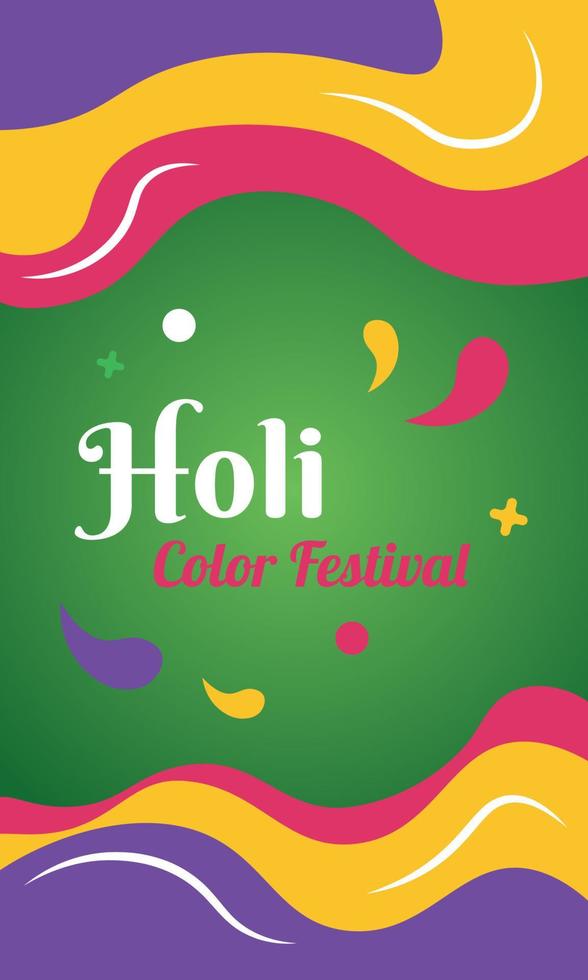 Colored vertical poster of Holi festival Vector illustration