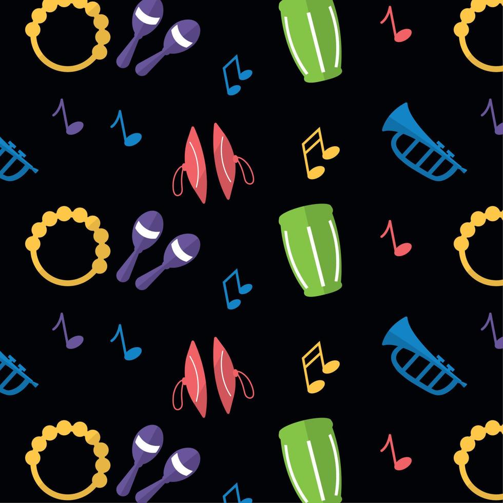 Seamless pattern background with musical instruments Vector illustration