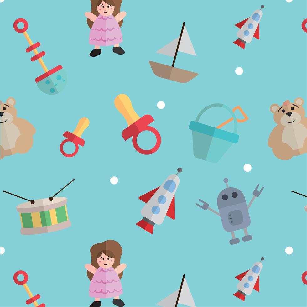 Pattern background with toy icons Vector illustration