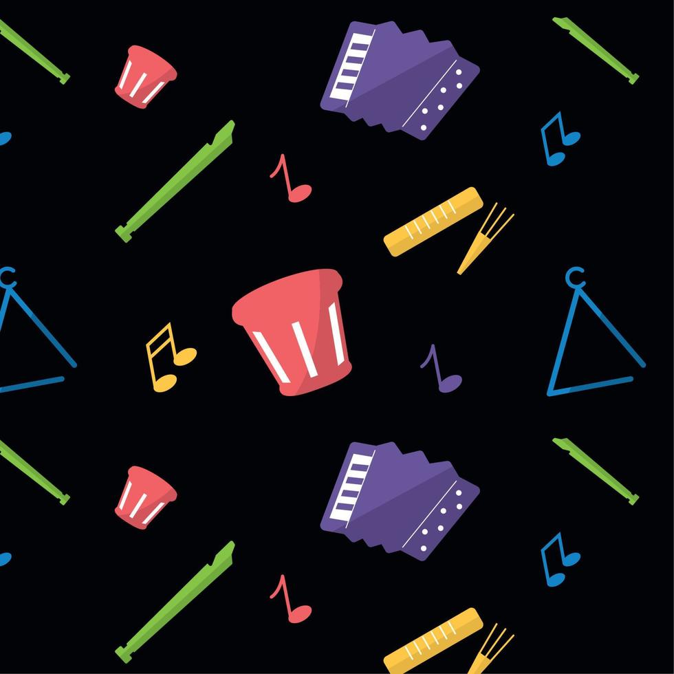 Seamless pattern background with musical instruments Vector illustration