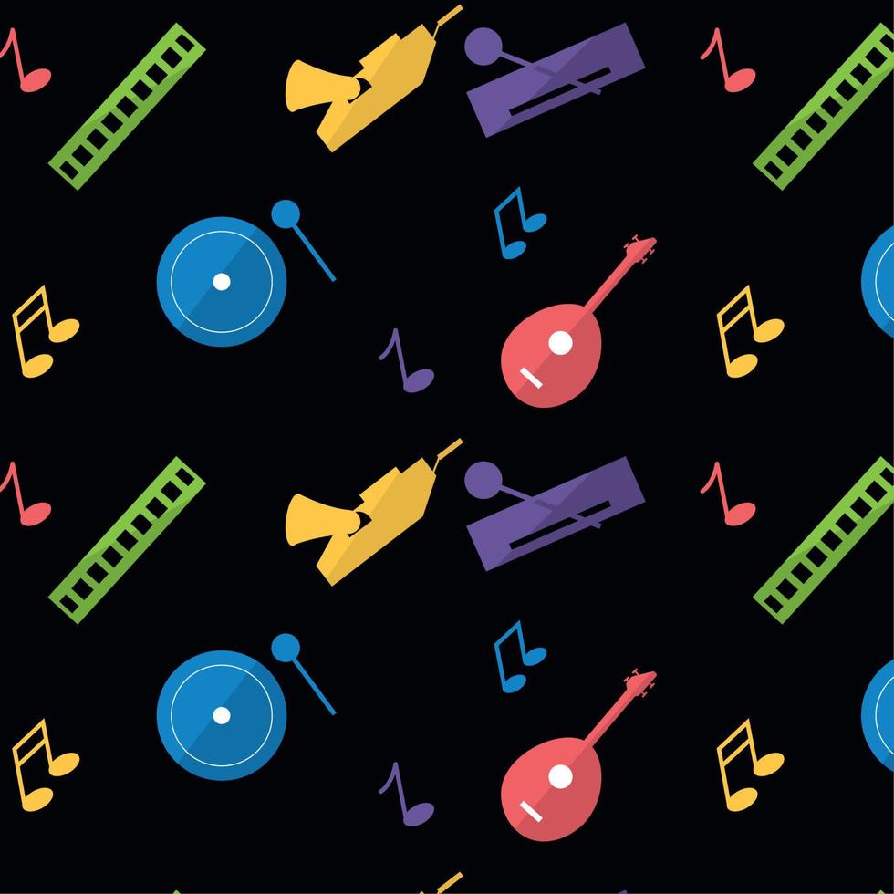 Seamless pattern background with musical instruments Vector illustration