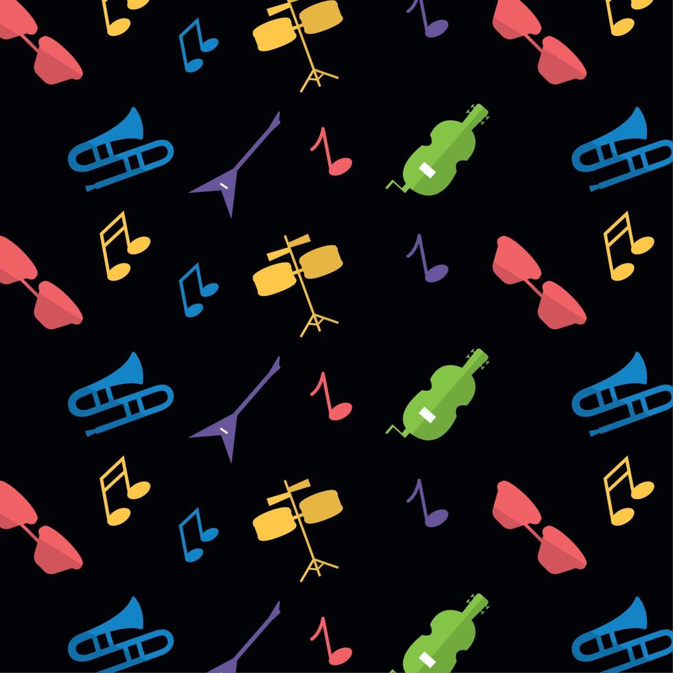 Seamless pattern background with musical instruments Vector illustration