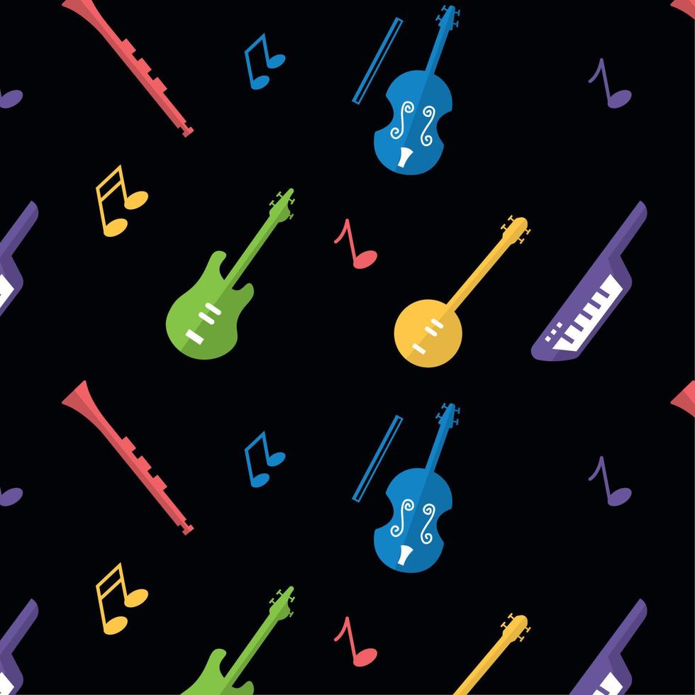 sin costura modelo antecedentes con musical instrumentos vector ilustración