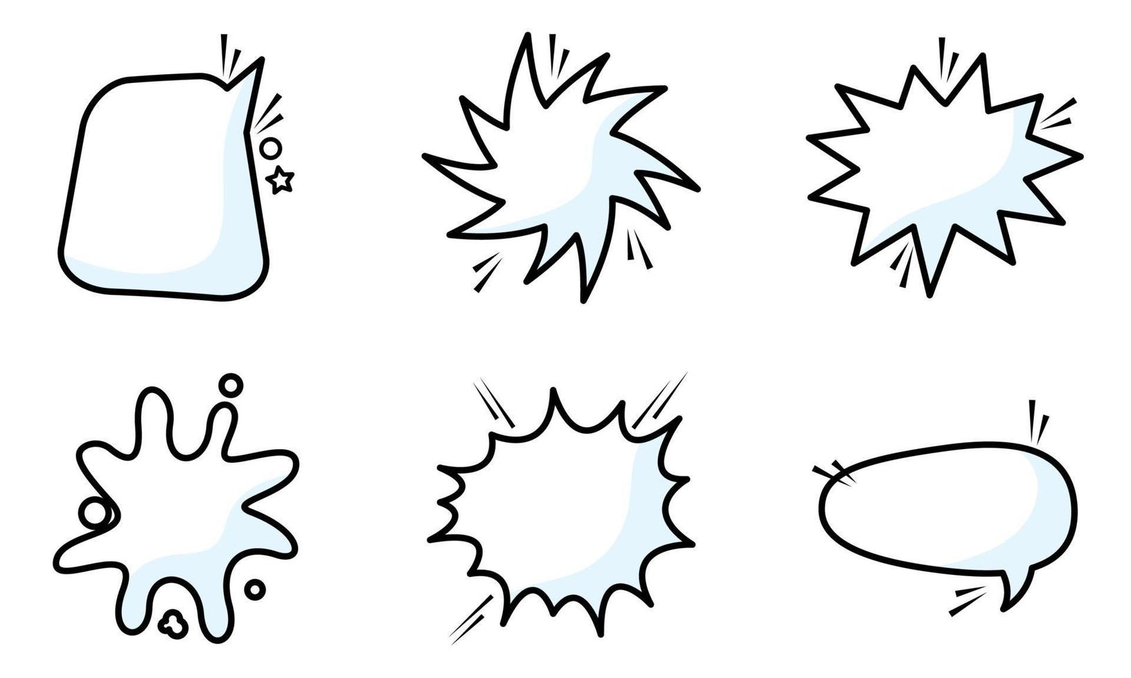 Set of different empty comic speech bubbles Vector illustration