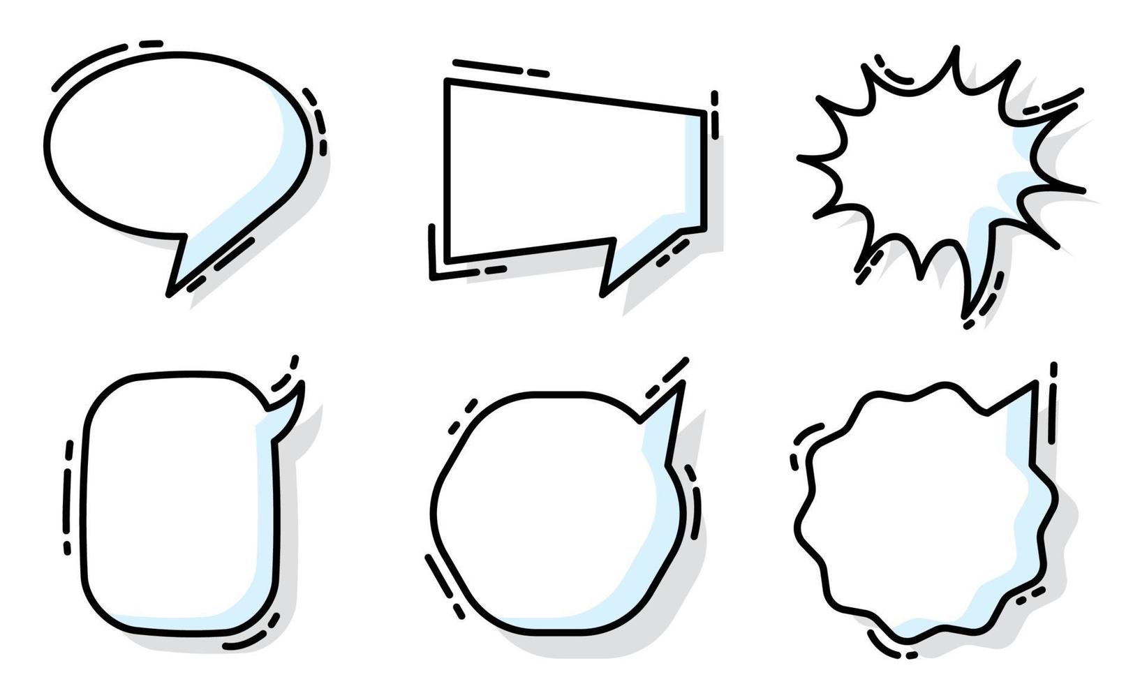 Set of different empty comic speech bubbles Vector illustration