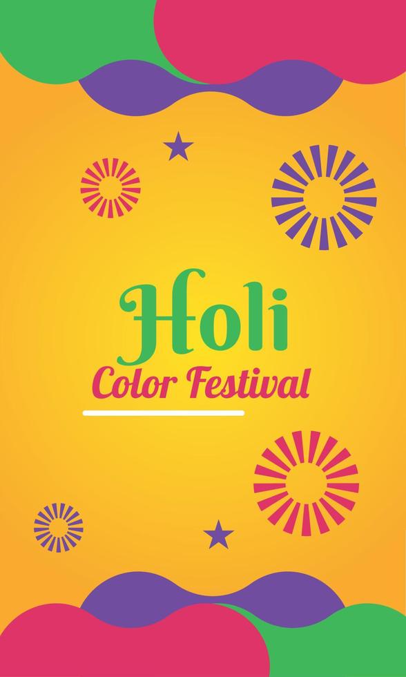 de colores vertical póster de holi festival vector ilustración