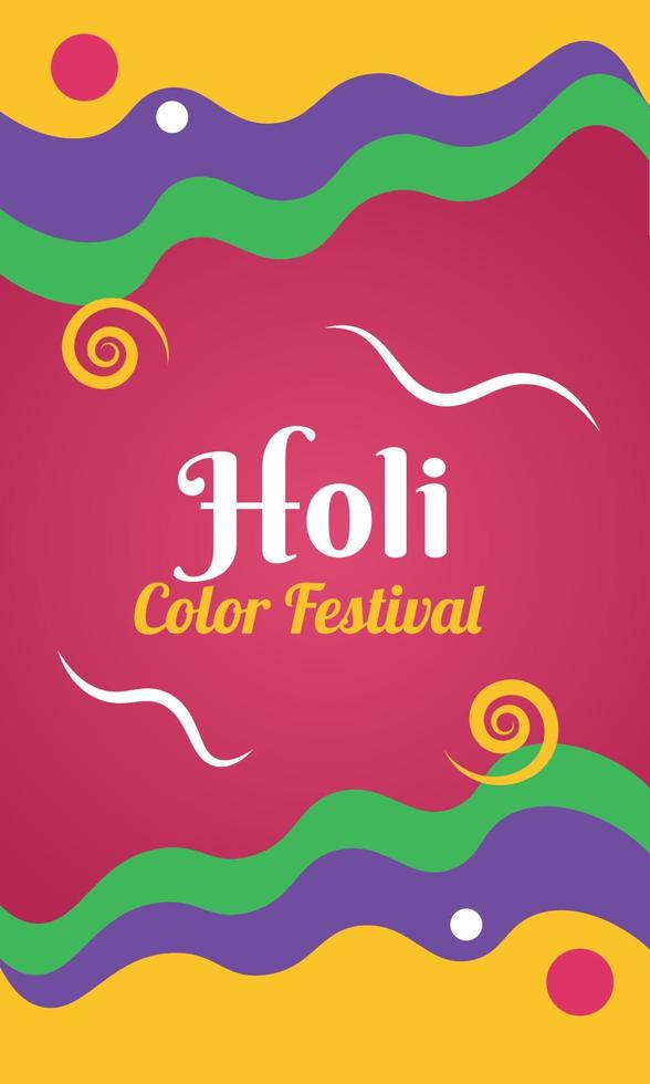 Colored vertical poster of Holi festival Vector illustration