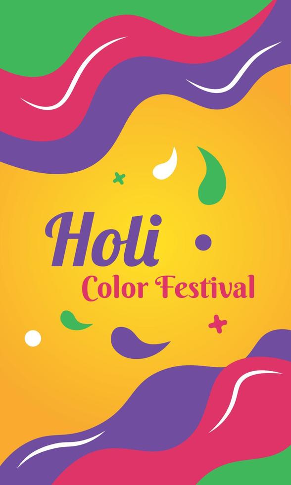 Colored vertical poster of Holi festival Vector illustration