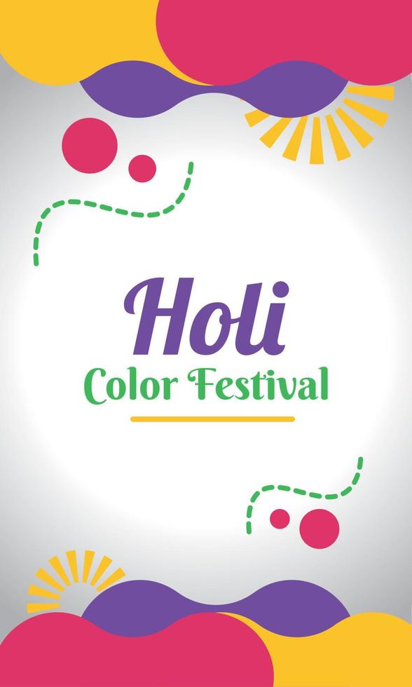 Colored vertical poster of Holi festival Vector illustration