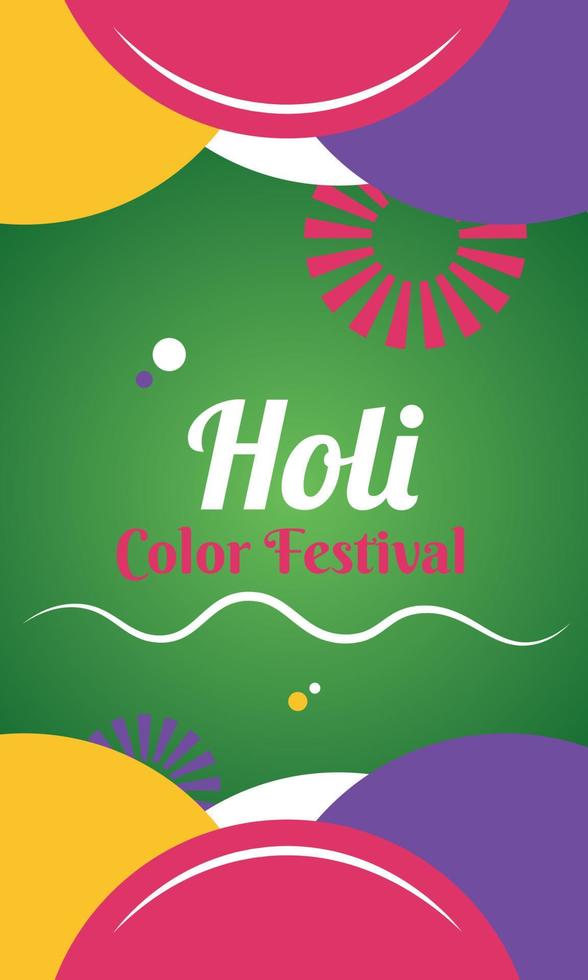 Colored vertical poster of Holi festival Vector illustration