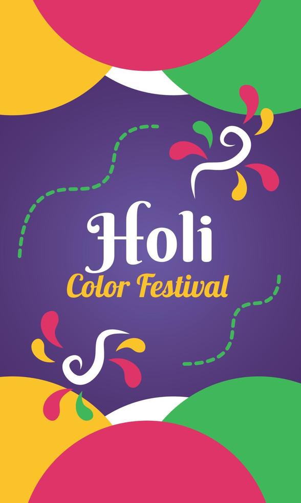 de colores vertical póster de holi festival vector ilustración