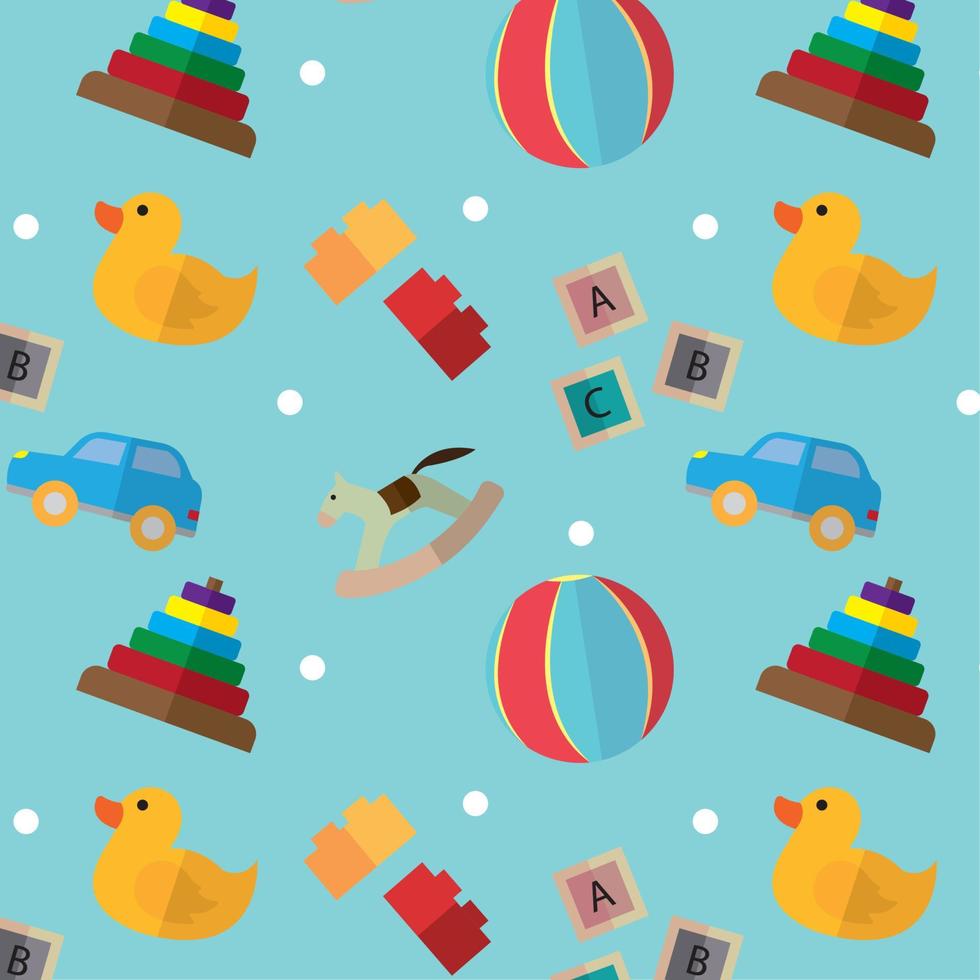 Pattern background with toy icons Vector illustration