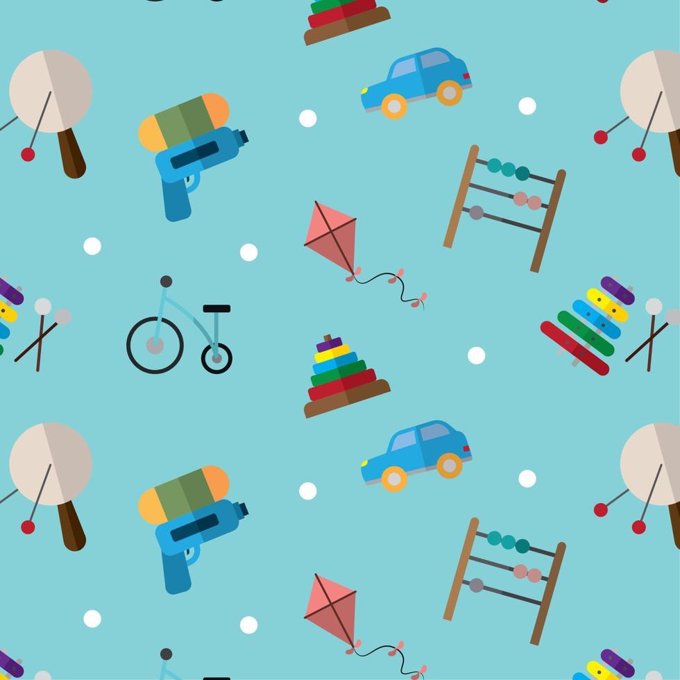 Pattern background with toy icons Vector illustration