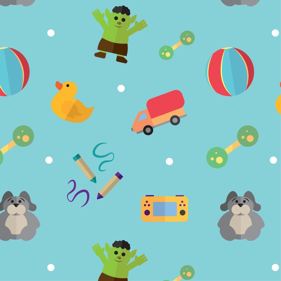 Pattern background with toy icons Vector illustration