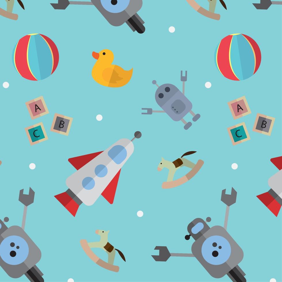 Pattern background with toy icons Vector illustration