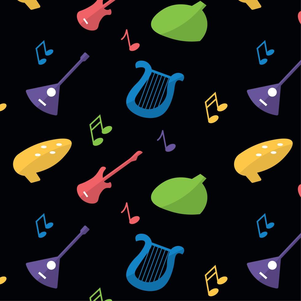 sin costura modelo antecedentes con musical instrumentos vector ilustración