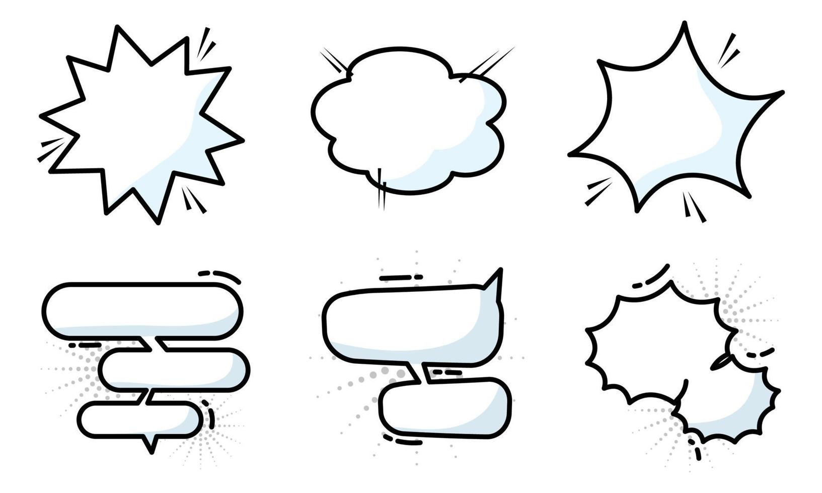 conjunto de diferente vacío cómic habla burbujas vector ilustración