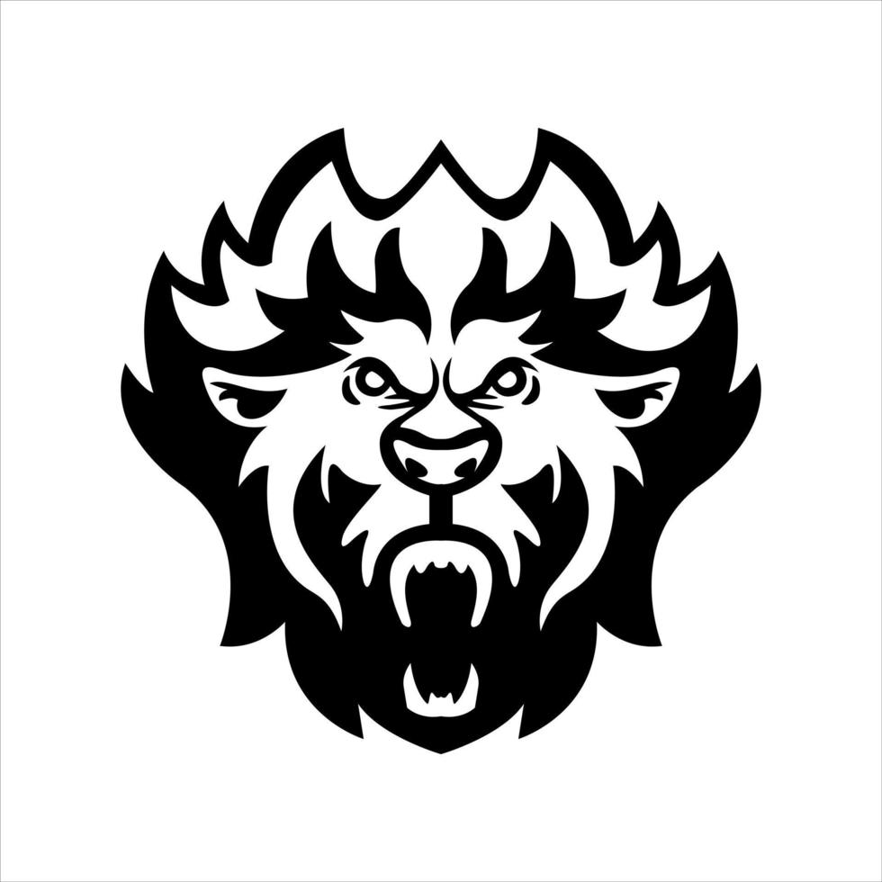 Angry Lion head symbol illustration design vector