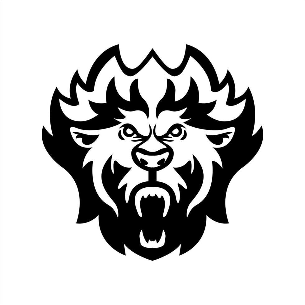 Angry Lion head symbol illustration design vector