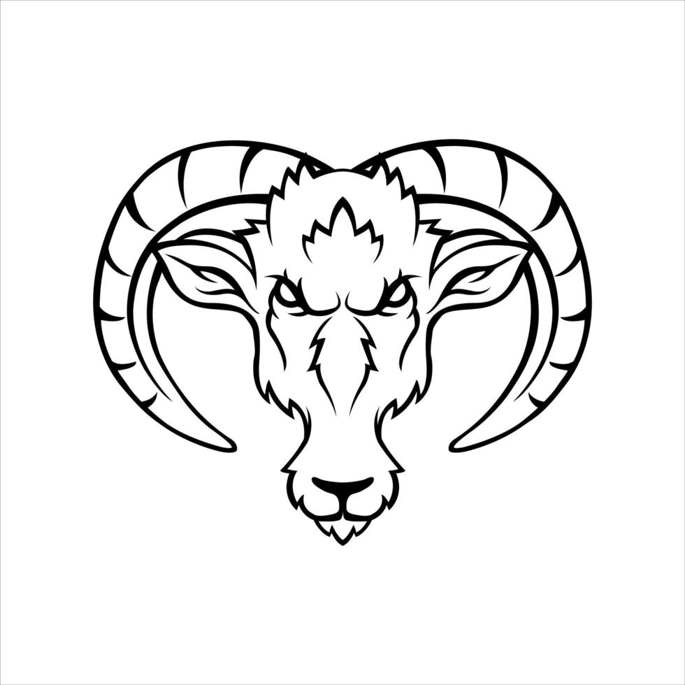 Ibex head symbol illustration design vector