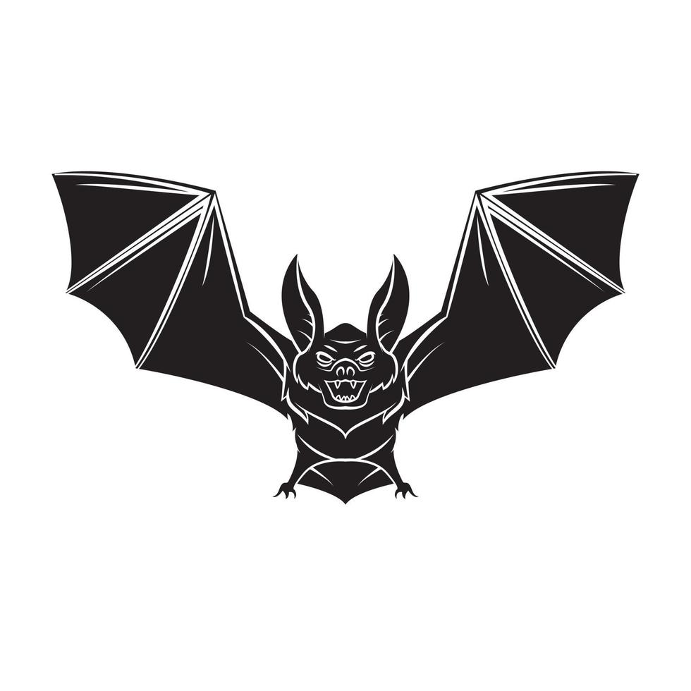 Flying Bat Black Vector Illustration