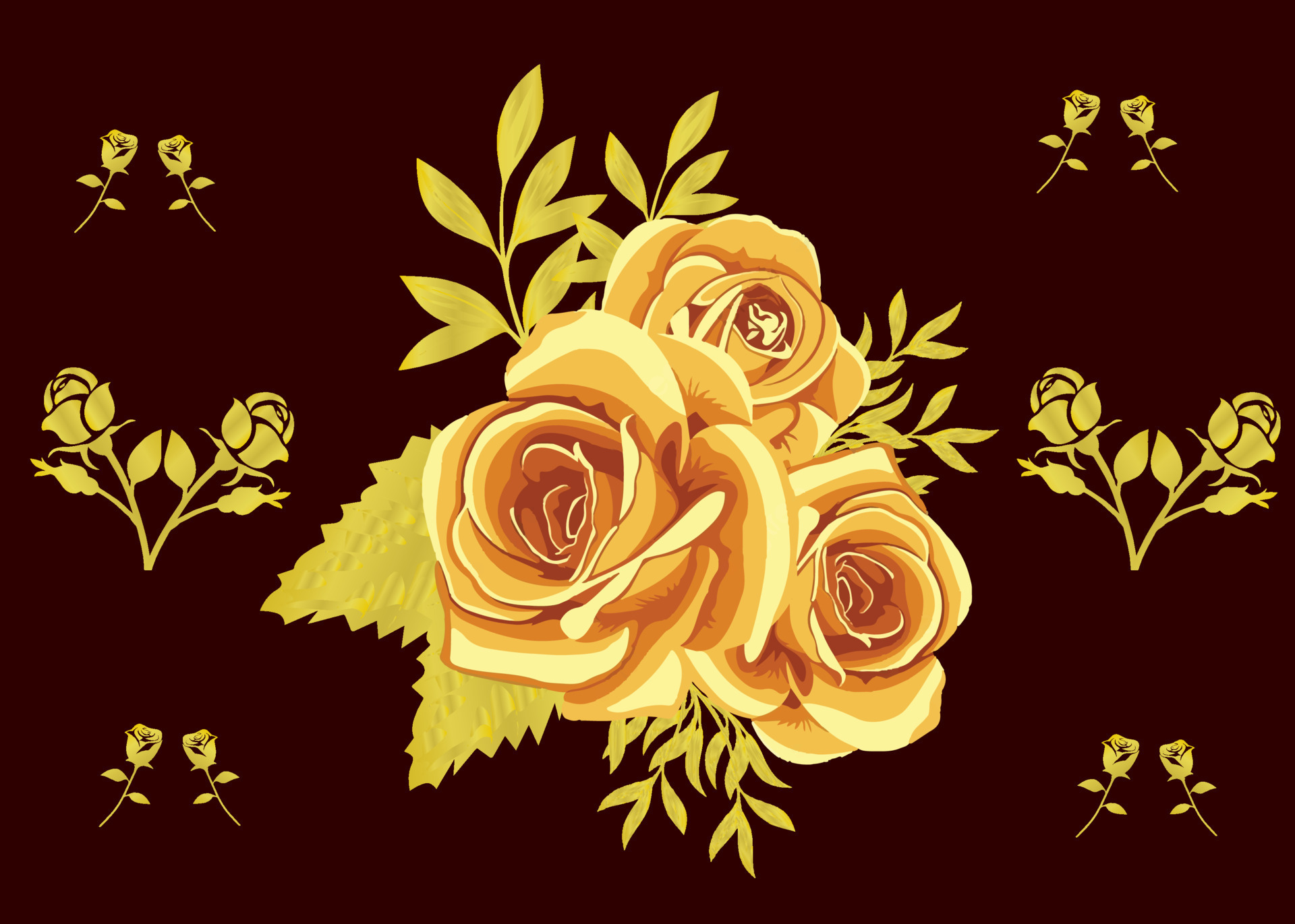 golden rose flower.eps 20616242 Vector Art at Vecteezy