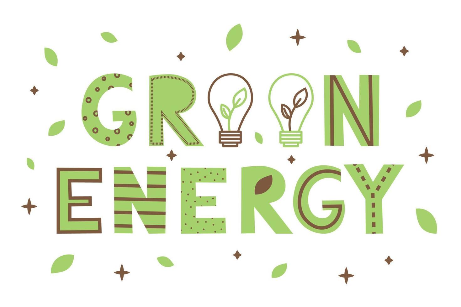 Green energy banner. Zero waste and eco friendly concept. Reasonable energy consumption vector