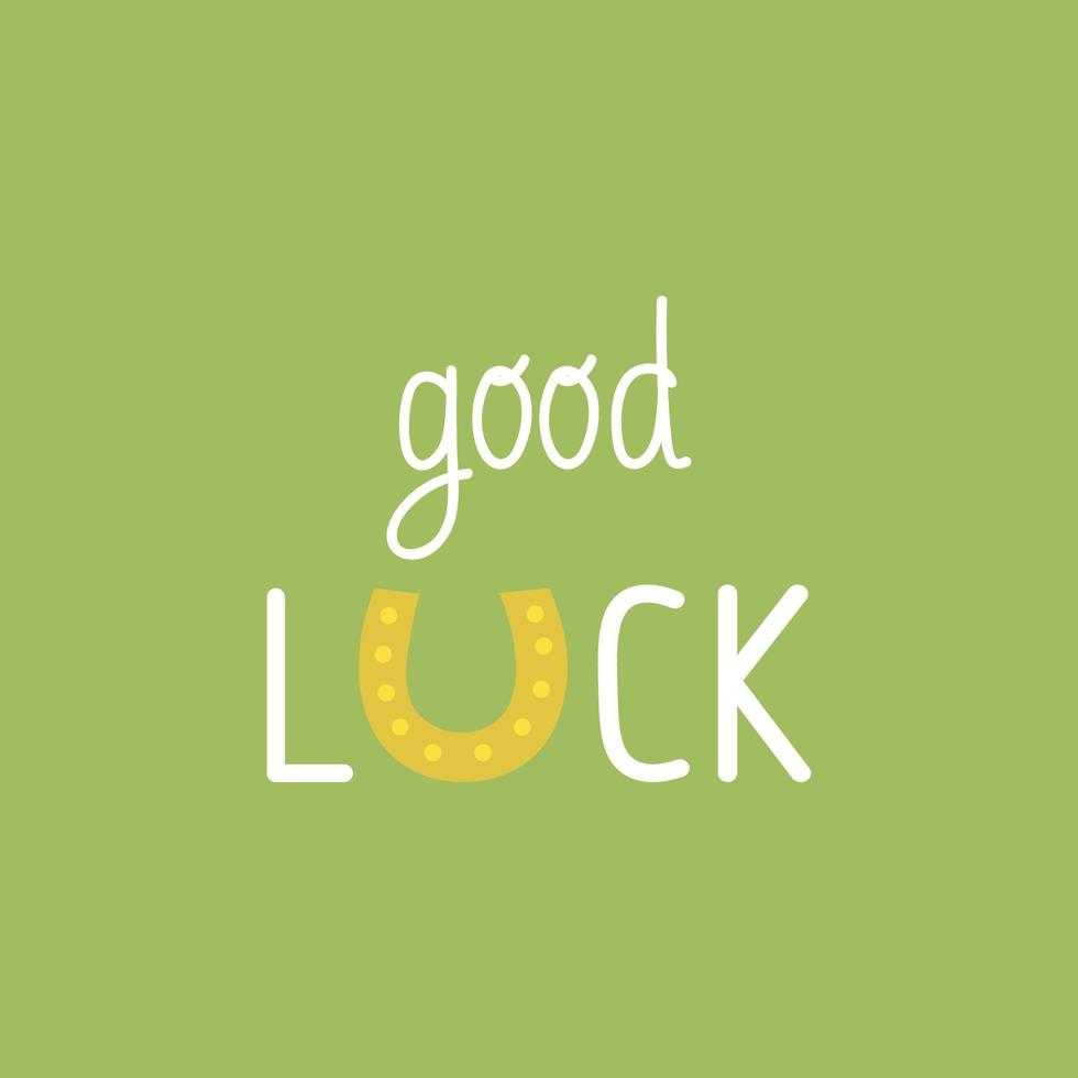 Simple st patricks banner with good luck inscription vector