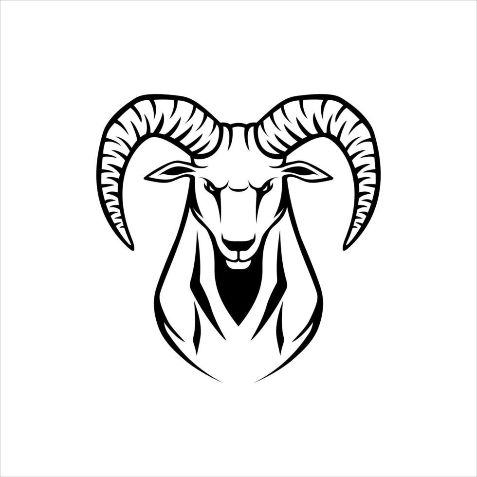 Wild Ibex Head Symbol Illustration Design vector