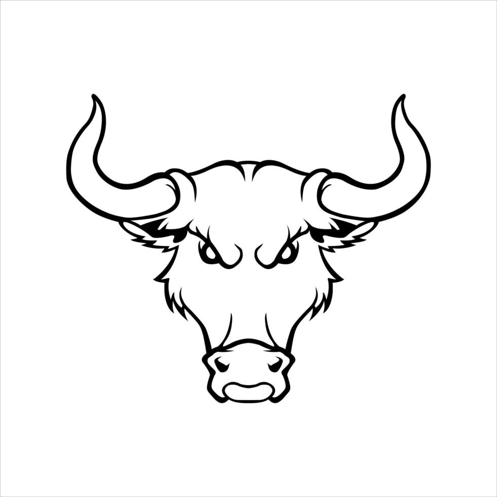 toro cabeza símbolo ilustración diseño vector