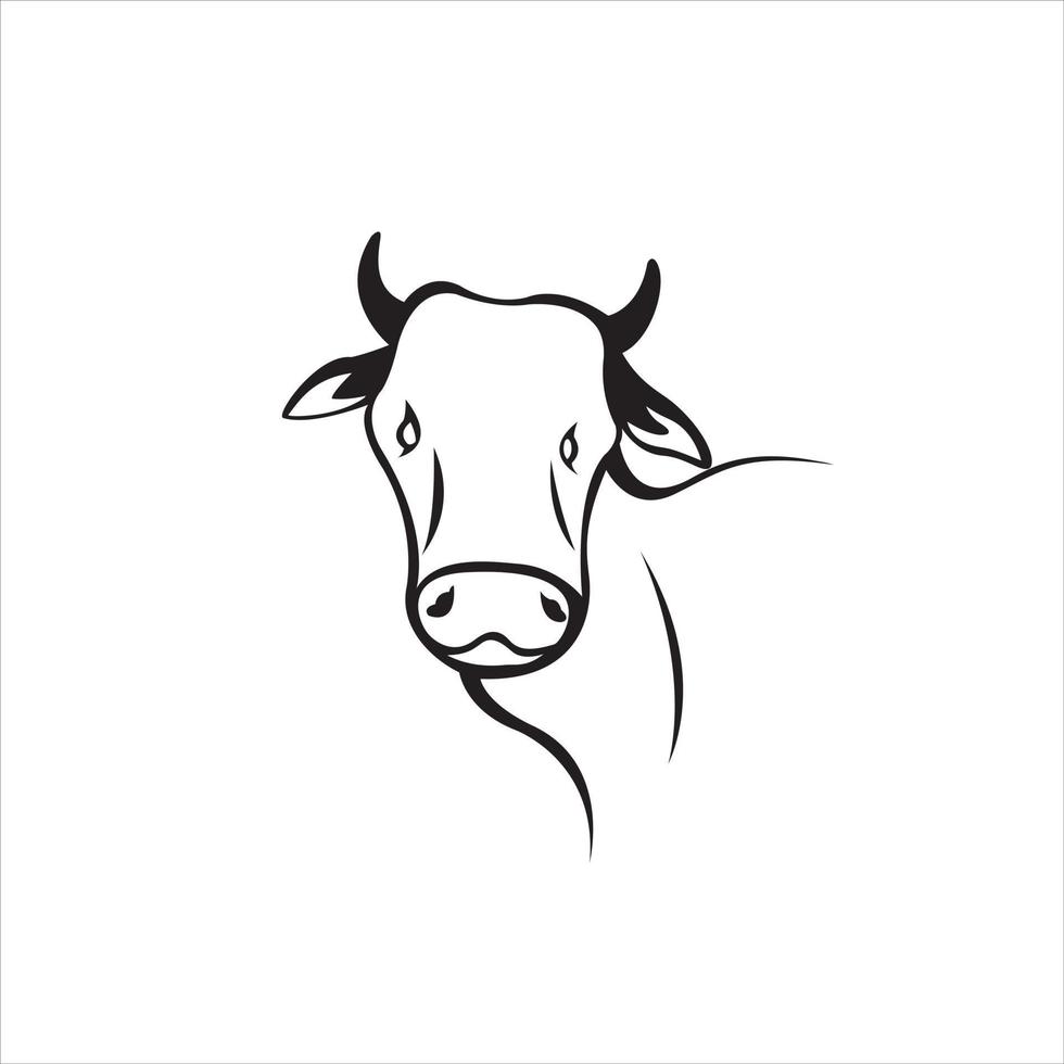 vaca cabeza símbolo ilustración diseño vector