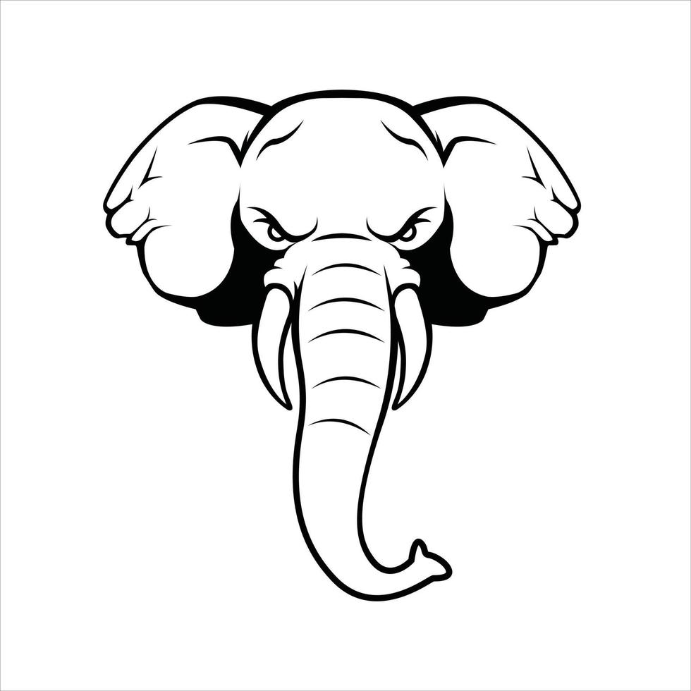 elephant head symbol illustration design vector