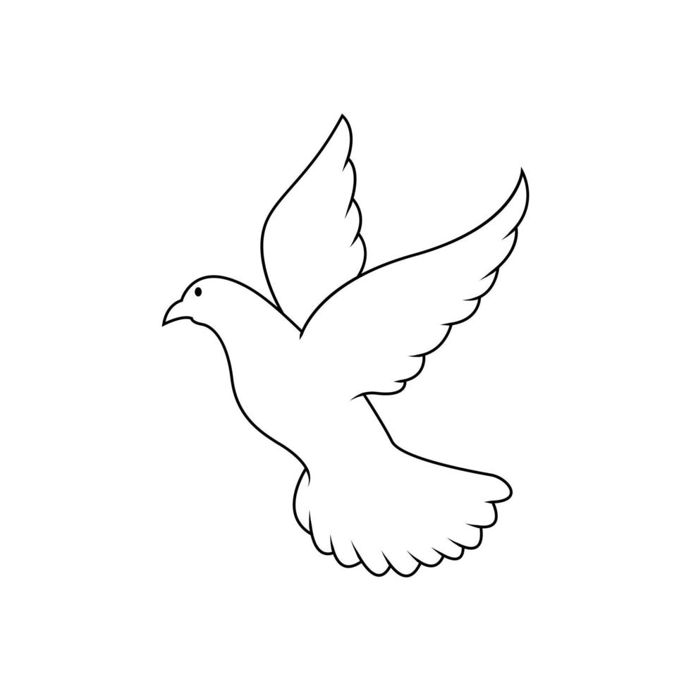 Flying Peace Dove Symbol Illustration Design vector