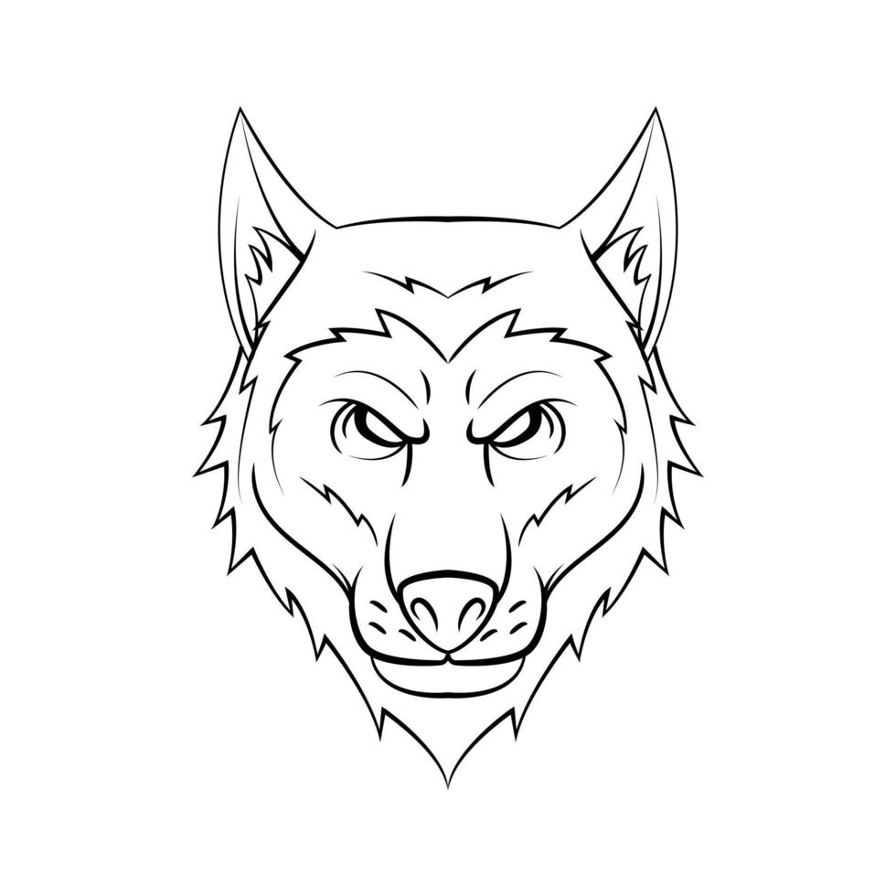 lobo cabeza símbolo ilustración diseño vector